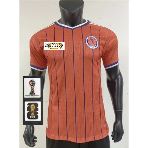 [รุ่นผู้เล่น] [Scotland] Season 26/27 เสื้อฟุตบอลเยือน unisex แขนสั้น S-XXL คุณภาพสูงและรวดเร็วการจัดส่ง