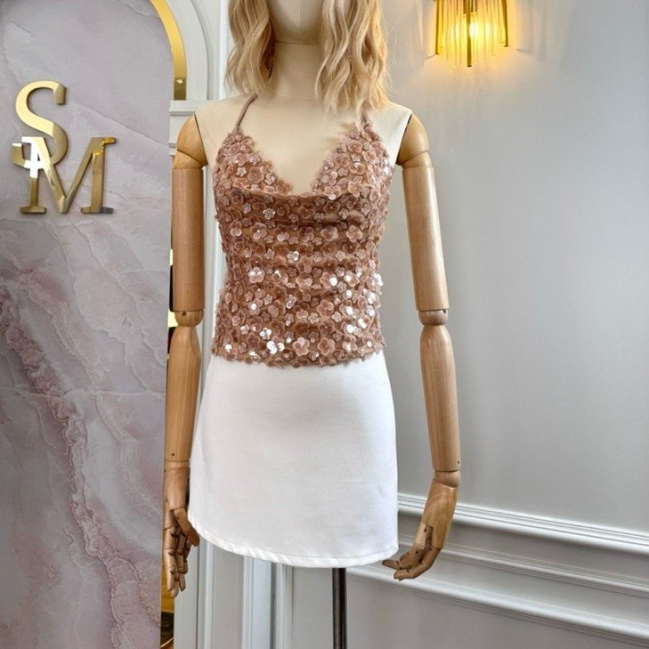 เสื้อผูกคออะไหล่วิ้ง 3D สวยเซ็กซี่มาก รหัส Ap80