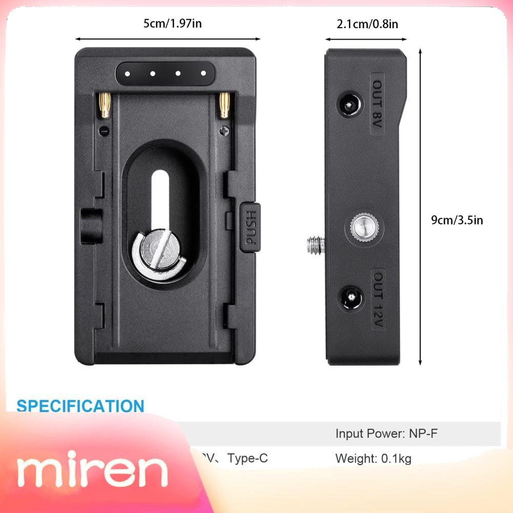 Miren-th Miren-th NP F550 F750 F970 แบตเตอรี่แผ่นอะแดปเตอร์ประเภท C ชาร์จ DC12V DC8V USB พร้อม Cold 