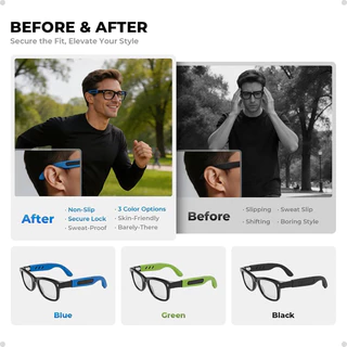 Guugei ซิลิโคนแว่นตาหู Grip Anti-slip หูสําหรับ RayBan Meta Blayzer/Scriber/Wayfarer/Skyler/Headliner