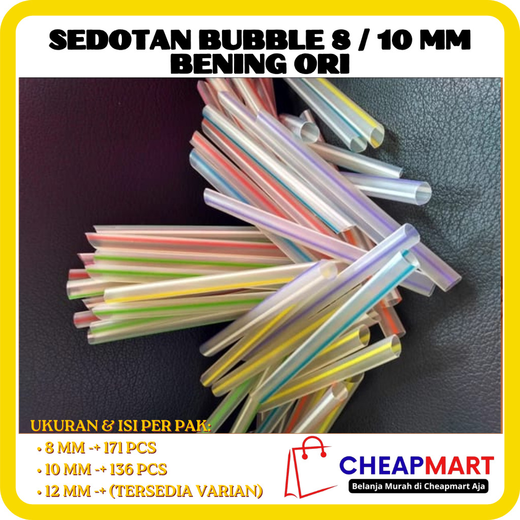 ORIGINAL Clear 8/10 mm BUBBLE STRAW [180 กรัม], NO TAPERED SMELL