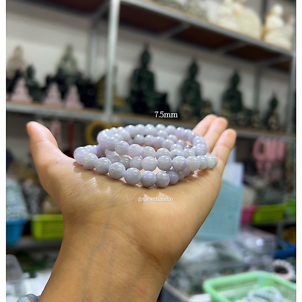 Hot Item Lilac Glow Edit| สร้อยแขนหยกม่วง ขนาด7.5มิล