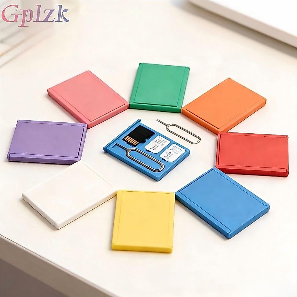 GPLZK ที่เก็บการ์ดหน่วยความจํา 1 ชิ้น, กล่องเก็บซิมการ์ด 2 ช่อง 1 ช่อง TF พิมพ์, พร้อม Eject Pin กันกระแทก สําหรับ SIM & Micro SD