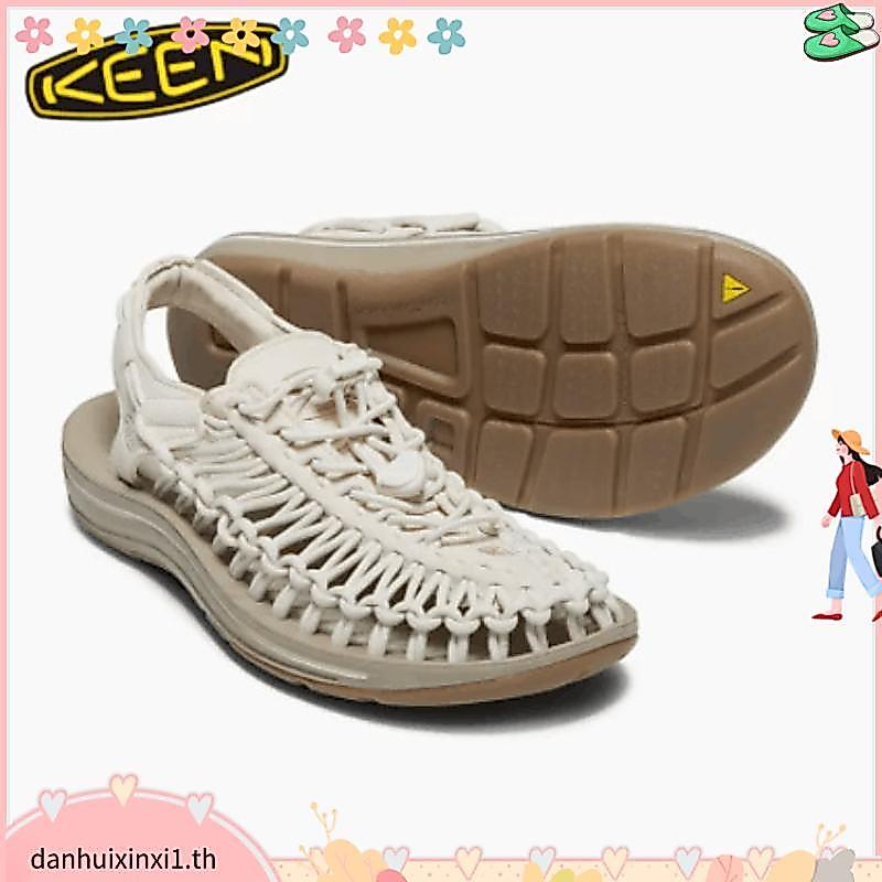 Keen Uneek ของแทั (สีครีม) รองเท้าแตะกีฬากลางแจ้ง ทำด้วยมือ 100% ระบายอากาศได้ดี ใส่ได้ทั้งชายและหญิ