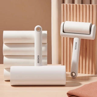 ECOCO ลูกกลิ้งเก็บขนสัตว์และฝุ่น แบบด้ามจับยาว พร้อมรีฟิล 60แผ่น มี 2 สี 2 ขนาด [COD]