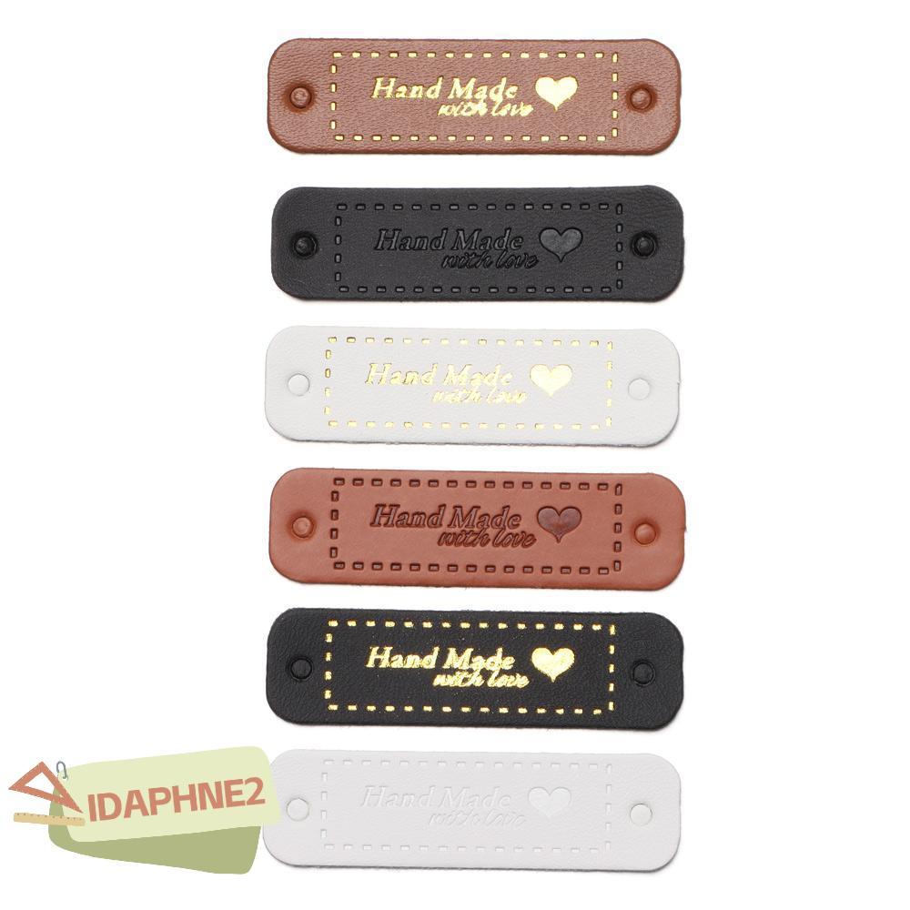 IDAPHNE2 20PCS Bronzing Tags เสื้อผ้าแฟชั่นตกแต่งตกแต่งหนังป้ายทํามือ