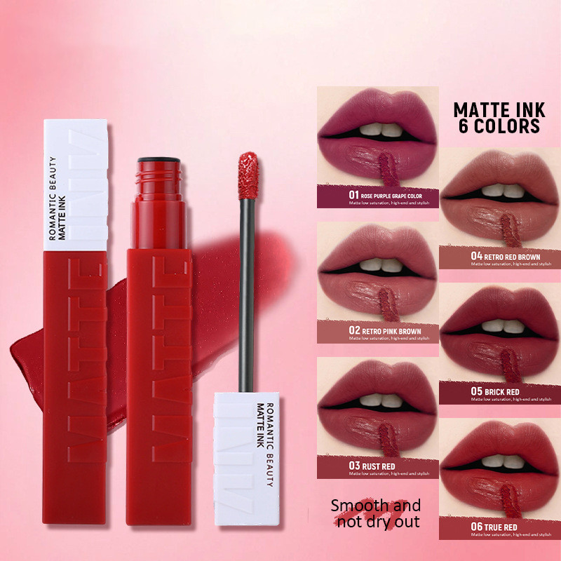 6สีเคลือบเนื้อลิปสติกไม่ง่ายที่จะติดถ้วยยาวนานง่ายต่อการสี-ธรรมชาติไวท์เทนนิ่งลิปกลอสสดใสริมฝีปากผิวโทนเครื่องสําอางลิป