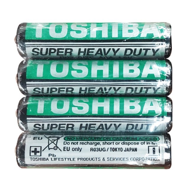 โตชิบา ถ่านคาร์บอนซิงค์AAA Toshiba Carbon Zinc Battery AAA 4Pcs.