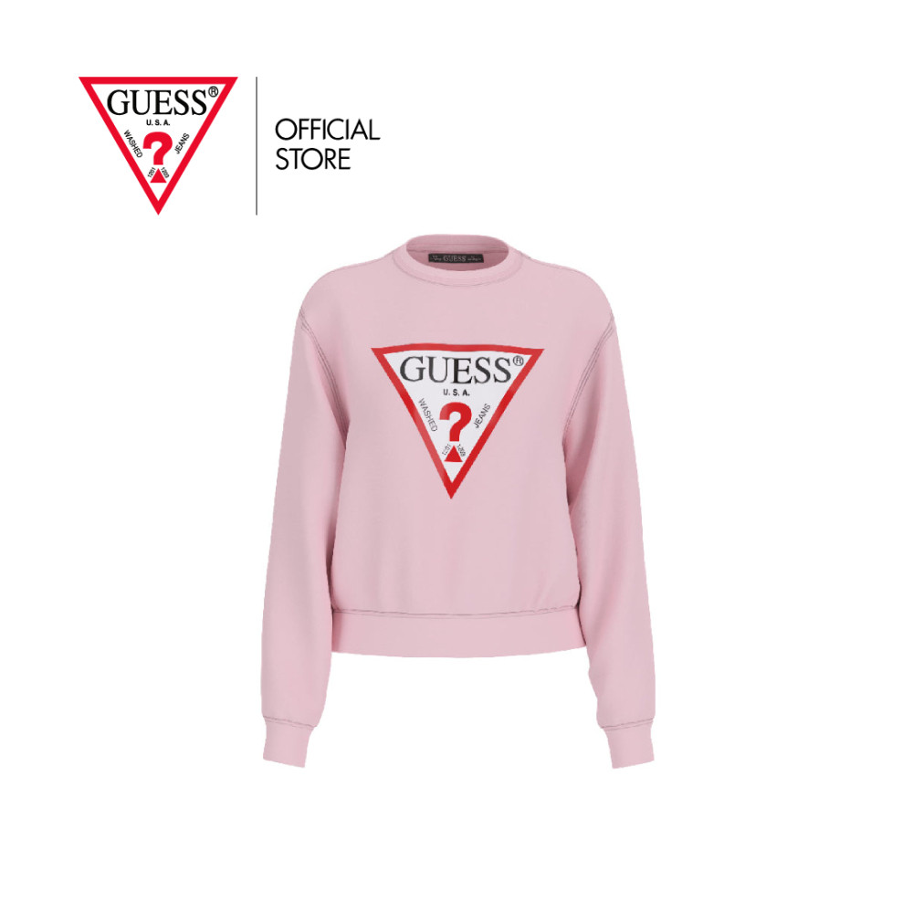 GUESS สเวตเชิ้ตผู้หญิง รุ่น W2YQ16KBA11 สีชมพู