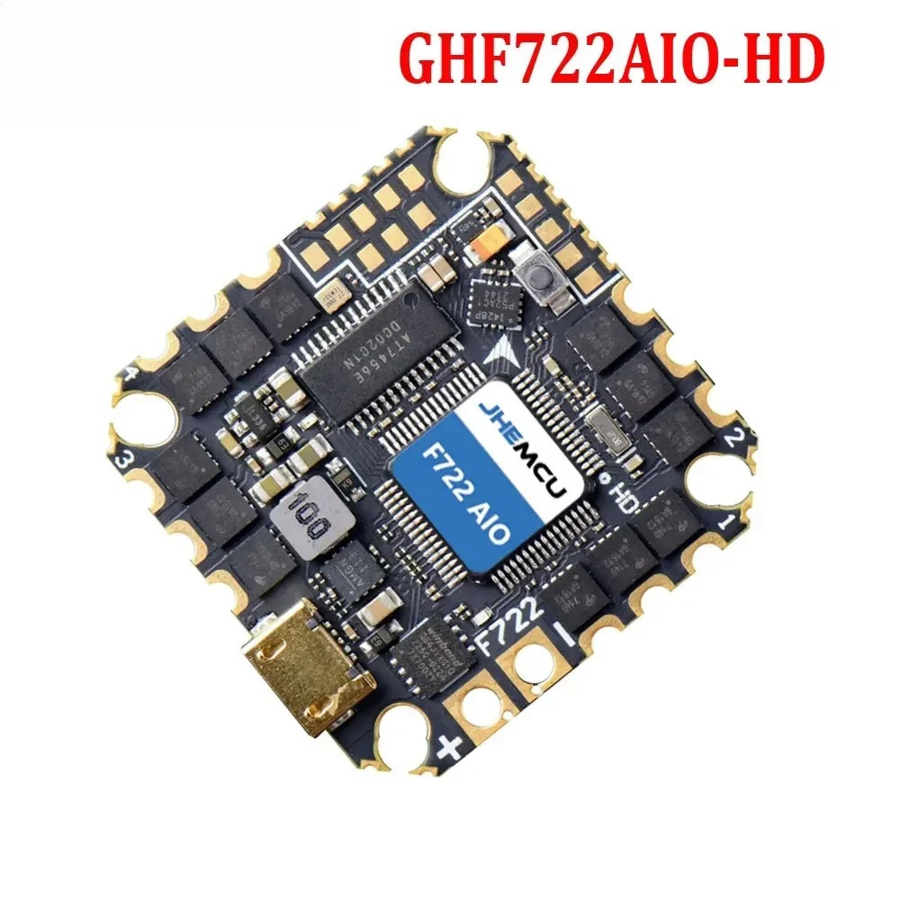 GHF722AIO-HD 40A AIO Flight Unit F722 FC Baro OSD BlackBox 4in1 ESC 2-6S FPV Freestyle Cinewhoop Dro