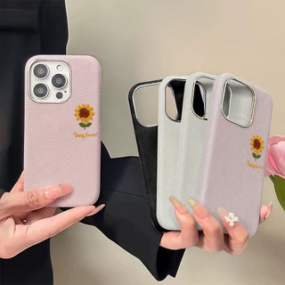เคสไอโฟน 17 ดอกทานตะวันน่ารัก เนื้อหนังที่มีลายเนื้ออ่อนนุ่ม For IPhone 17 16 13 15 11 14 12 Pro Max 7 8 Plus XR X เคส