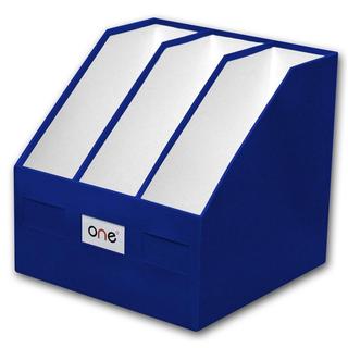 กล่องเอกสาร 3 ช่อง น้ำเงิน ONE