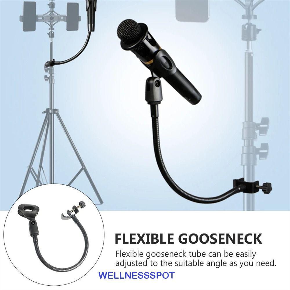 Wellnessspot ขาตั้งไมค์โต๊ะคอนเดนเซอร์ไมโครโฟน Universal ขาตั้งไมโครโฟน Mic Clip Clamp Bracket Stand ที่วางเปลี่ยน Mic Arm