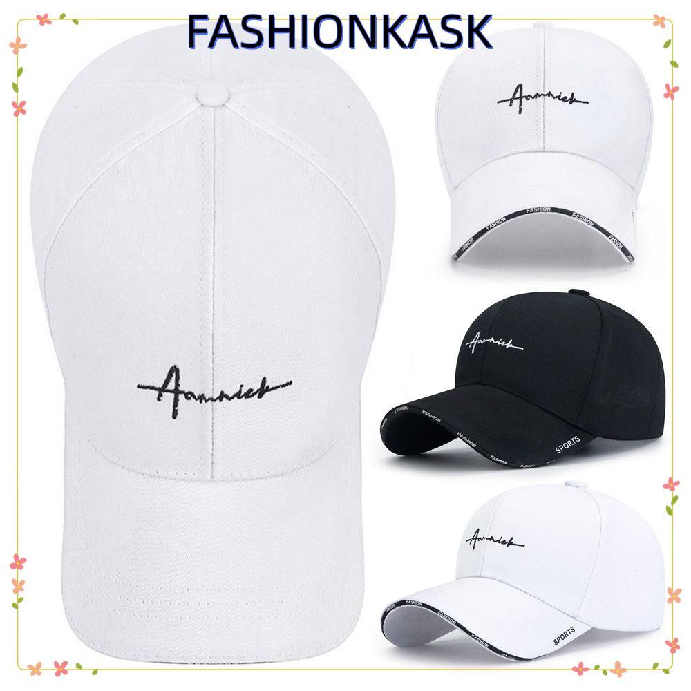 หมวกกันแดด IFASHIONKA หมวกเบสบอลสีทึบปรับได้ Casual Cotton UV Protection Men