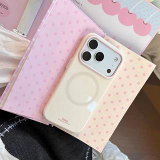 Niche Simple Magnetic เหมาะสําหรับ Apple 17pro max เคสโทรศัพท์ iphone16 สไตล์เกาหลี ins Soft 15 Macarons