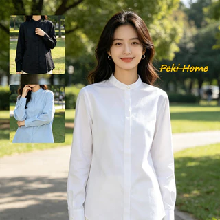 เสื้อเชิ้ตผู้หญิงแขนยาว รุ่นใหม่ เสื้อทำงานผู้หญิง เสื้อออฟฟิศ ทรงเข้ารูป สุภาพ ดูดี สไตล์เกาหลี