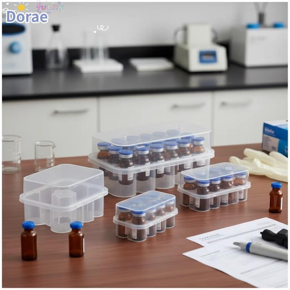 DORAEZY Microtube กล่องเก็บ, พลาสติก 2/10/24-Slot Vial Storage, 3/5/7/10mL Stackable Freezer Tube กล่องอุปกรณ์เบาหวาน
