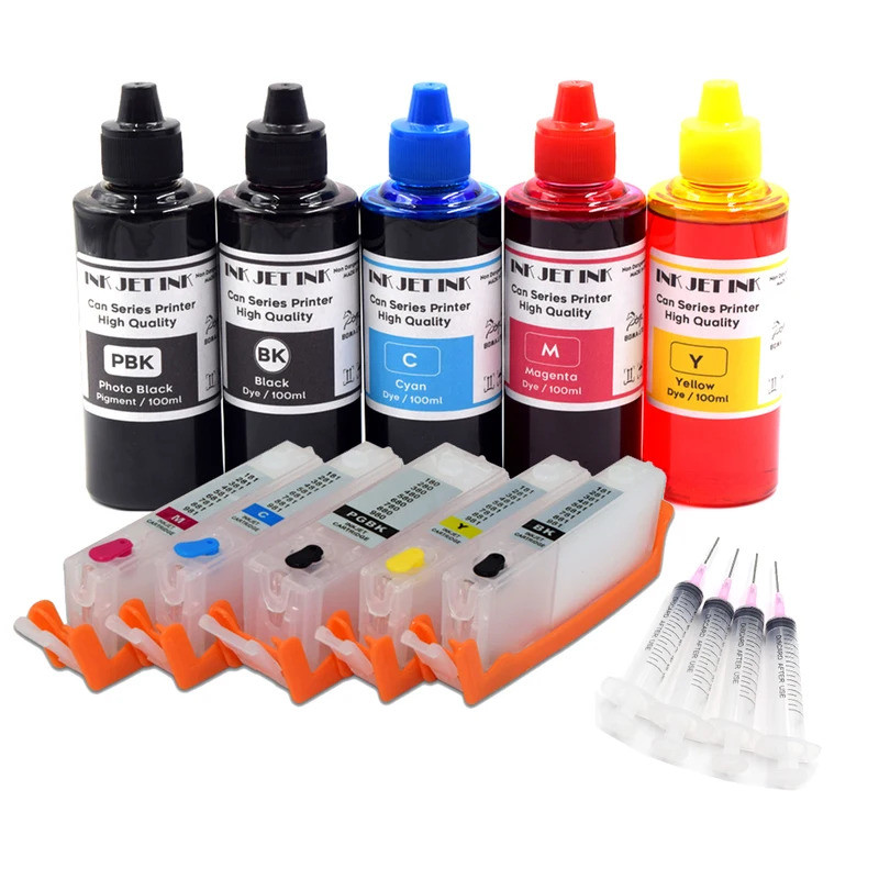 FW 5 สี PGI 580 581 หมึกเติมพร้อมตลับหมึกสําหรับ Canon PIXMATS705/TR7550/TR8550/TS6150/TS6151/TS6250