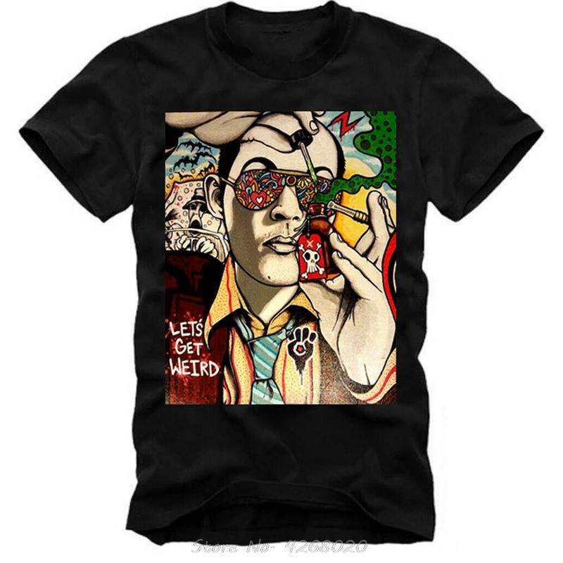 เสื้อยืด Fear and Loathing In Las Vegas Lsd Dmt Gbl Xtc สำหรับผู้ชาย เสื้อยืดแฟชั่นพิมพ์ลาย ผ้าฝ้ายแ