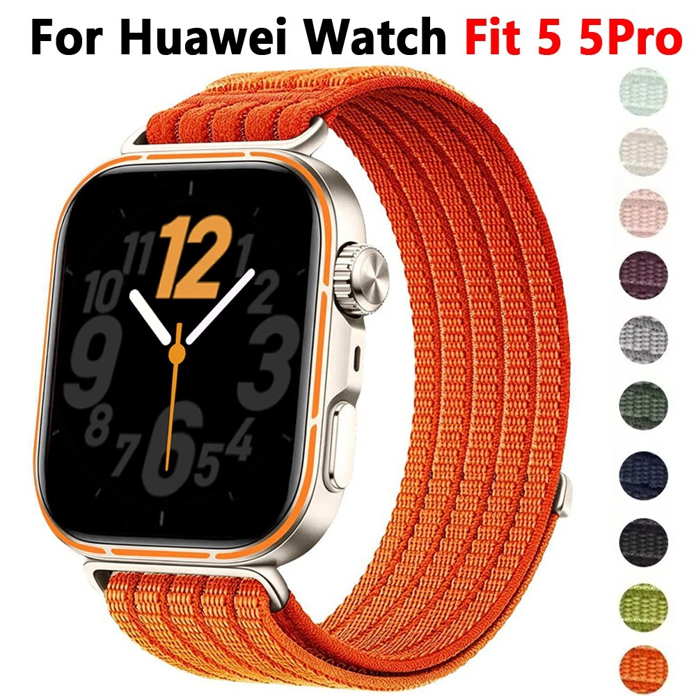 สายรัดไนลอนถักสําหรับนาฬิกา Huawei Fit 4Pro 5Pro สายรัดข้อมือระบายอากาศสบายสําหรับ Huawei Fit 3 4 5