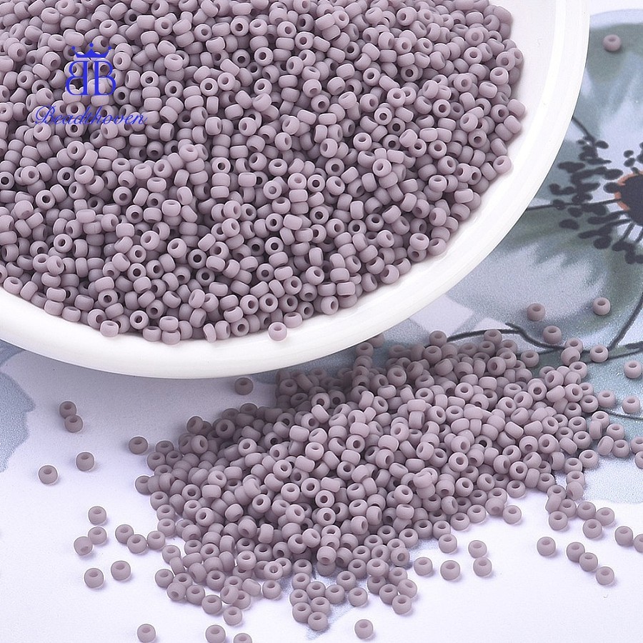 10gs MIYUKI รอบ Rocailles ลูกปัดญี่ปุ่นลูกปัด 11/0 (RR410F) Matte ทึบแสง Mauve 11/0 2x1.3 มม.รู: 0.8