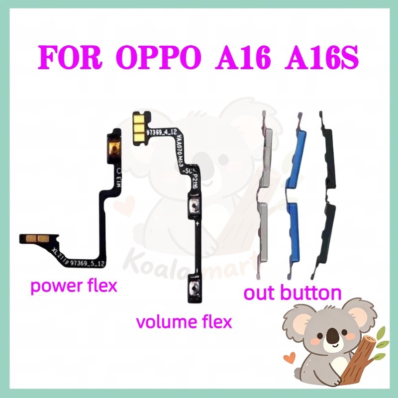 สําหรับ OPPO A16 A16S ปุ่ม flex บน/ปิดปุ่มสวิทช์ด้านข้าง Key Volume Up Down Flex สายโทรศัพท์มือถือ Part