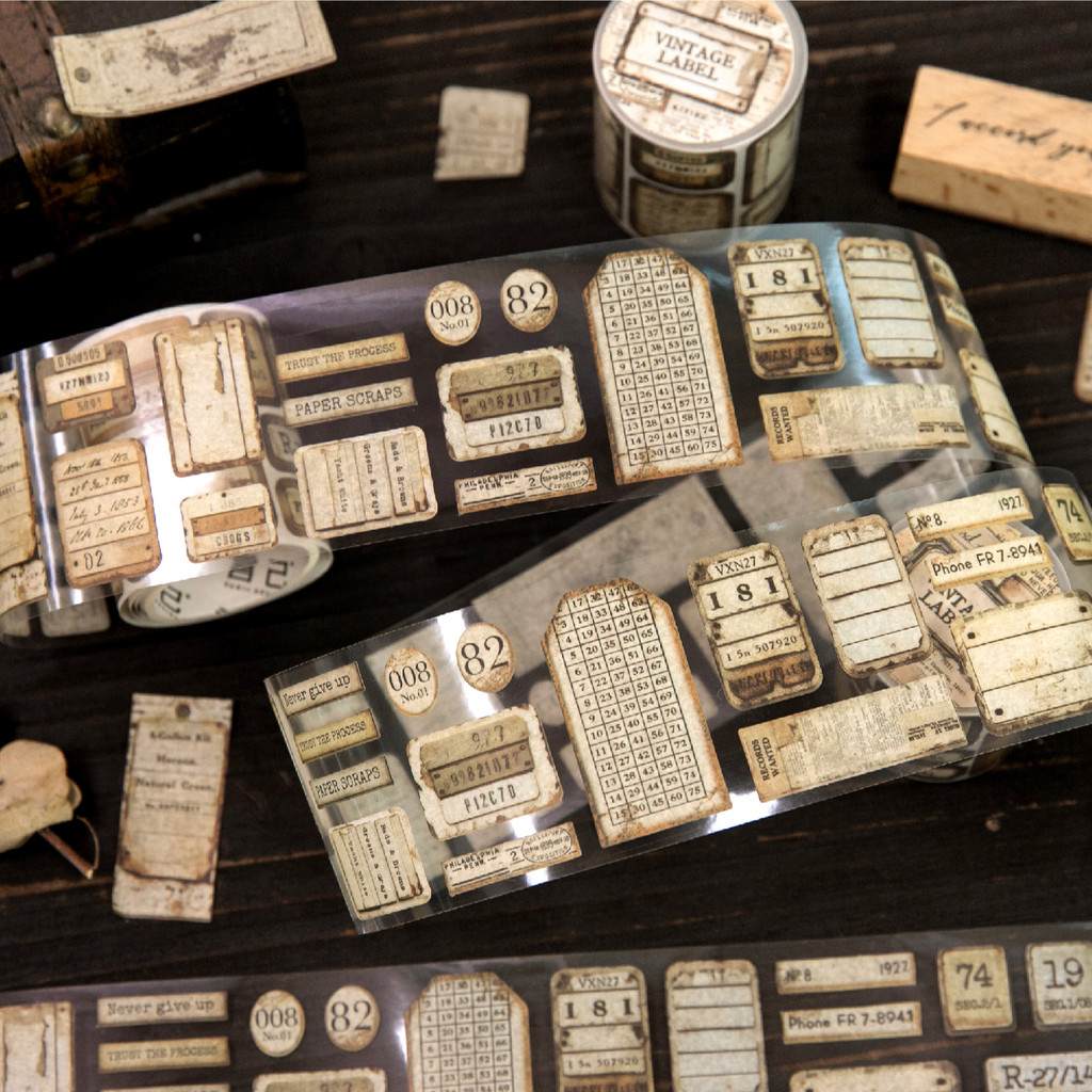 Journamm 50 มม.* 2 เมตร Vintage Washi Die-cutting สติกเกอร์เทปตกแต่ง Collage ไดอารี่อัลบั้ม Junk Journal Scrapbooking วัสดุหัตถกรรมอุปกรณ์