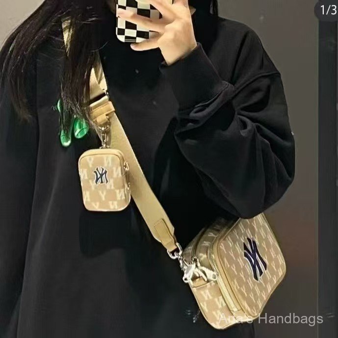 [Aria G-1] กระเป๋ากล้อง MLB เกาหลี Old Flower Yankees NY Full Print เย็บปักถักร้อยผู้ชายผู้หญิงกระเป