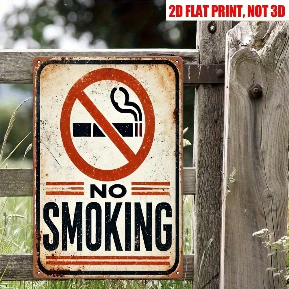 HELLOYOUNG Retro No Smoking Sign Vintage Metal Tin Plate Wall Decor for Bar Garage Man Cave