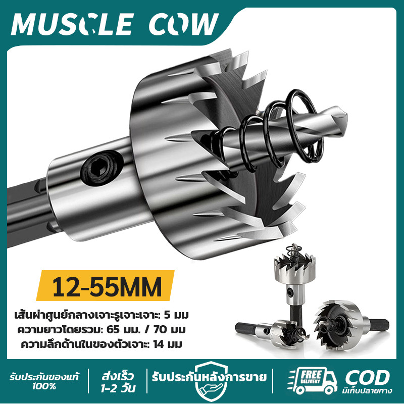MUSCLE COW โฮลซอเจาะเหล็ก 12-55mm ฟันคม ทนทาน เจาะเหล็กได้เรียบเรียบ คุณภาพดี