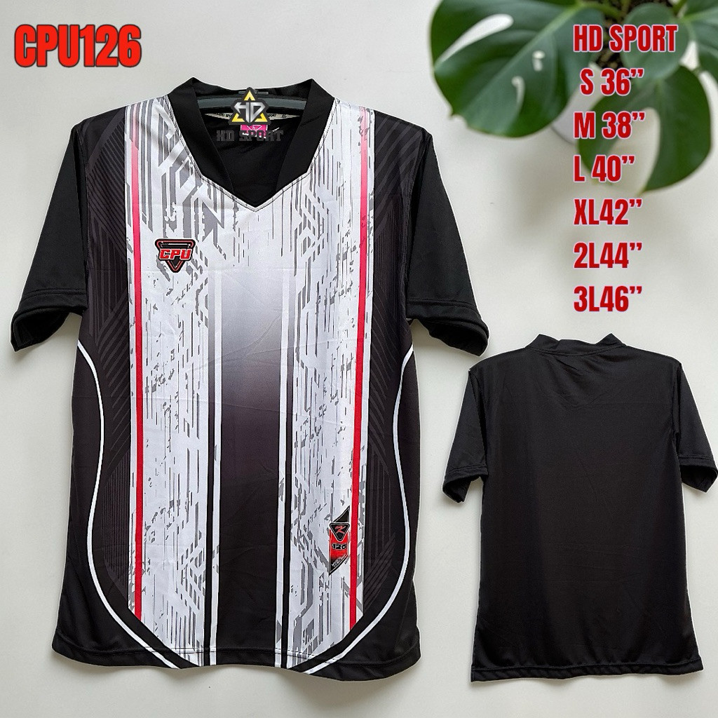 CPU126เสื้อกีฬาพิมลายตัวใหม่ล่าสุด คอห้าเหลี่ยมสุดฮิตผ้าดีทรงสวย สีสด ราคาถูก ใส่ได้ชายหญิง สินค้าพร