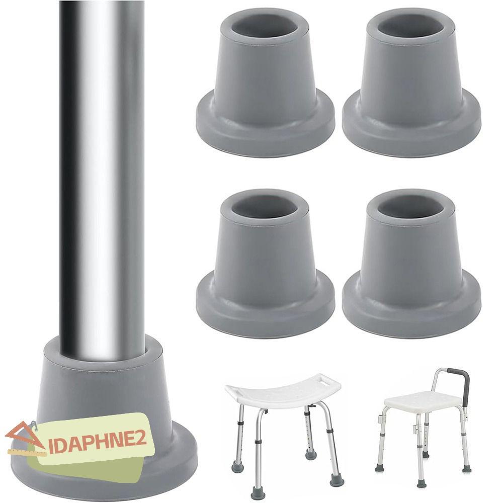 IDAPHNE2 เปลี่ยนหมวกฟุต, สีเทายางเก้าอี้อาบน้ําหมวกขา, 28.6 มม. Heavy Duty Non Slip เคล็ดลับอาบน้ําที่นั่งสตูล