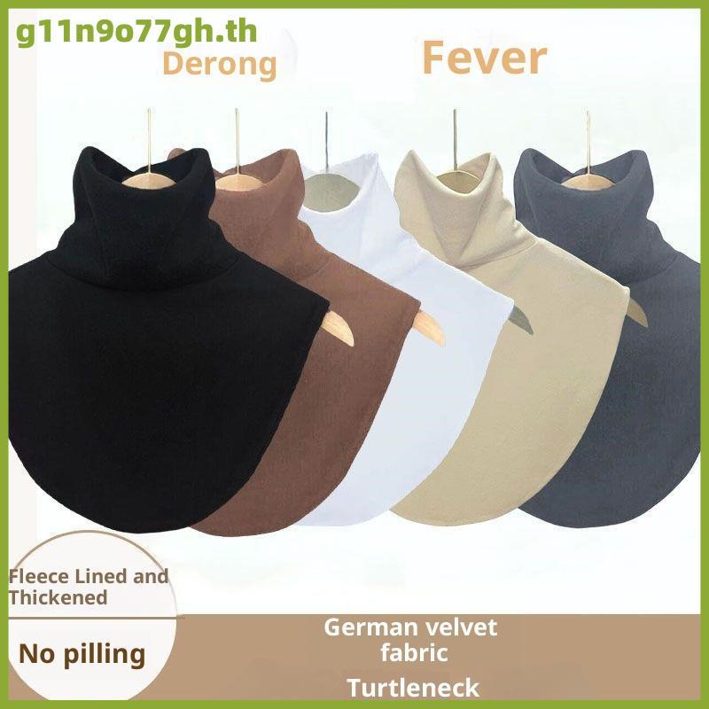 Gnh เสื้อคอเต่าสำหรับสตรีฤดูใบไม้ร่วงฤดูหนาวผ้าต่อฮิญาบแบบอิสลามสีทึบเสื้อเบลาส์แบบถอดคอได้
