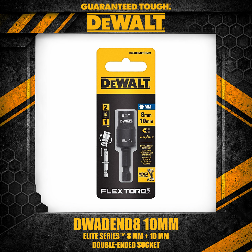 Dewalt DWADEND8 10MM ELITE SERIES™ ไดร์เวอร์น็อตแบบพลิกกลับได้ 8 มม. + 10 มม.