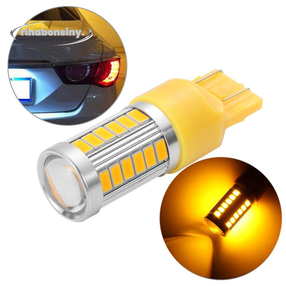 RINABONSINY รถสํารองไฟย้อนกลับเบรคหมอกโคมไฟสีเหลือง T20 W21/5W 7443