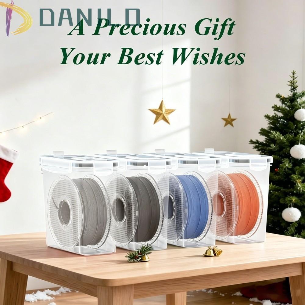 DANILLO 4 ชิ้น 3D การพิมพ์ Filament กล่องเก็บ, Airtight โปร่งใส 3D การพิมพ์ Filament คอนเทนเนอร์,แบบพกพา Moisture Proof กันน้ํา Storage Organizer ซีล