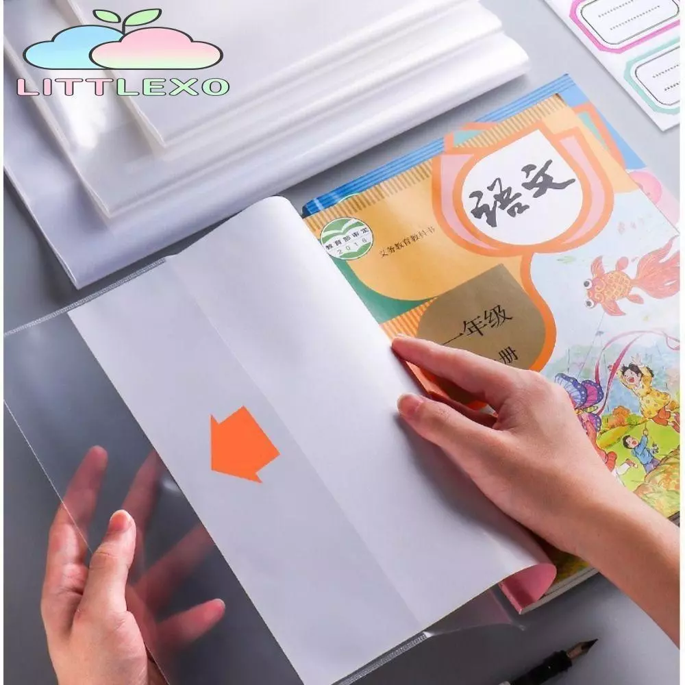 LITTLEX 10 ชิ้น/เซ็ตฝาครอบป้องกันหนังสือ, ฝาครอบห่อหนังสือกันน้ํา A4/A5/16K, หนังสือเรียนโปร่งใสมัลติฟังก์ชั่นนักเรียนผิวใช้