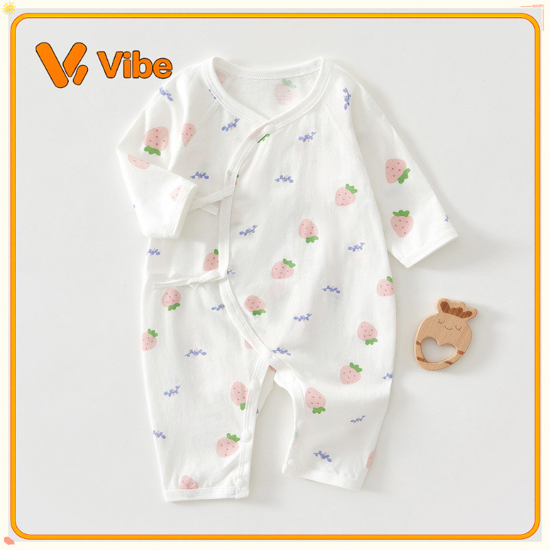 ชุดโปโลลายทางแขนสั้นฤดูร้อนสําหรับเด็ก ผ้าฝ้ายแท้ ชุดรอมเปอร์ผีเสื้อป้องกันหน้าท้อง