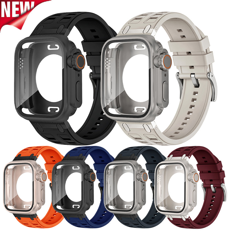 เคสซิลิโคนอ่อนนุ่มอัพเกรด สําหรับ Apple Watch Series 11/10 42/46 มม., Series 9/8/7 45/41 มม., S6/S5/S4/SE 44/40 มม. อุปกรณ์เสริมใส่สบาย