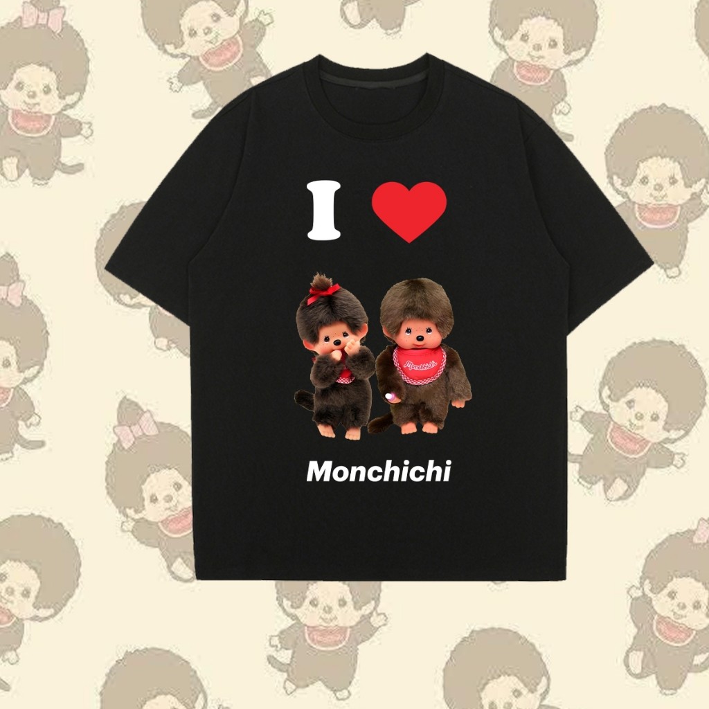 [MONCHHICHI] vintage shirt Cute Cartoon Pattern Monchi cute T-shirt ระบายอากาศได้  ไม่มีการหดตัวหรือริ้วรอย100-150cm