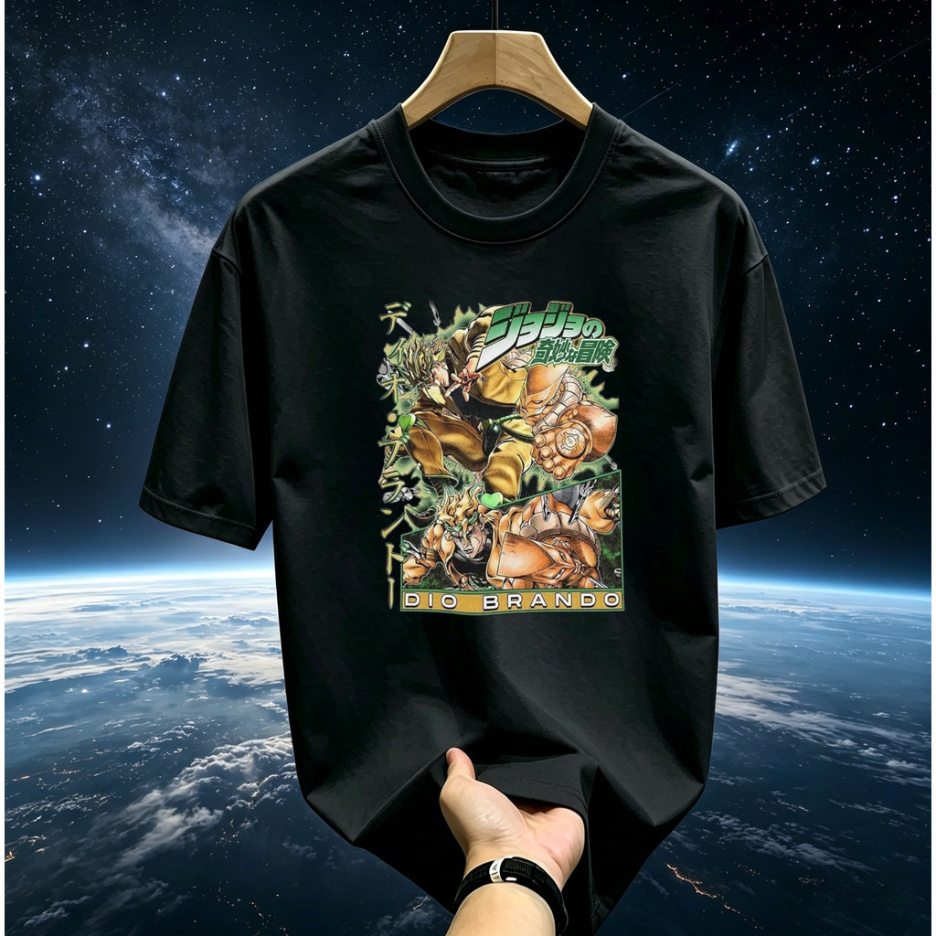 (จัดส่งภายใน 24 ชั่วโมง) เสื้อยืดแขนสั้นพิมพ์ลายตัวละครอนิเมะจาก "JoJo's Bizarre Adventure"