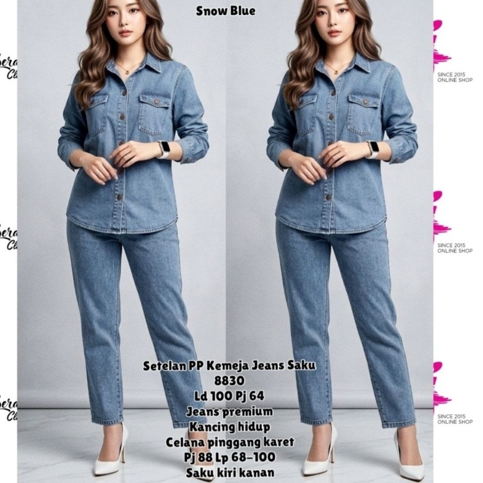 KEMEJA PP Pocket Jeans Shirt Set 8830