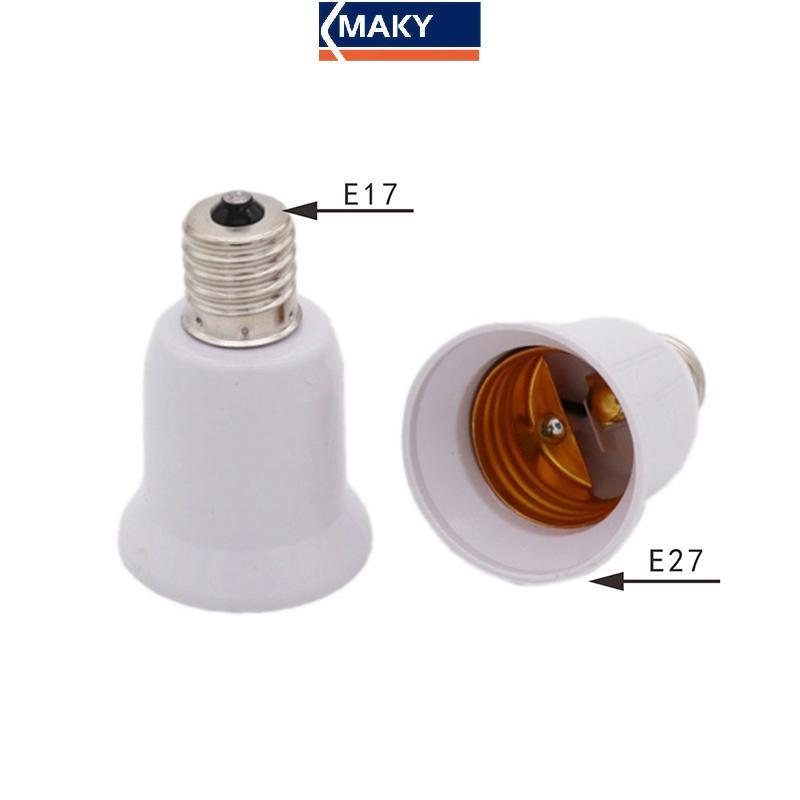 MAKY E17 โคมไฟ Soet E17 ถึง E27 LED ฮาโลเจน CFL หลอดไฟอะแดปเตอร์ TH