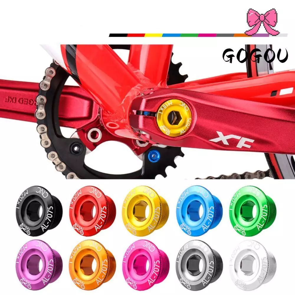 GOGOU จักรยาน Crankset Cover, ชิ้นส่วนจักรยาน M15 Chainwheel Cranks สกรู, อลูมิเนียมอัลลอยด์ทนทาน Hollow Integrated Hollowtech Crank Bolt