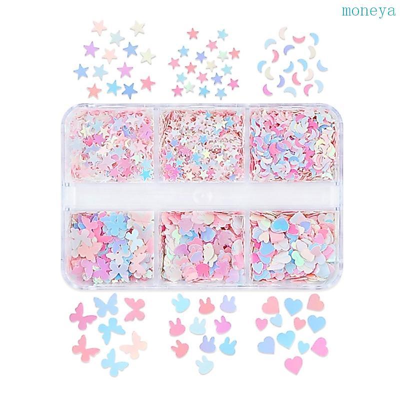 Mya ผีเสื้อ DIY Charm Glitter Flakes ตกแต่งเล็บ Glitter เลื่อมประกายเลื่อมผสมเล็บ Glitter ผสมสําหรับ G