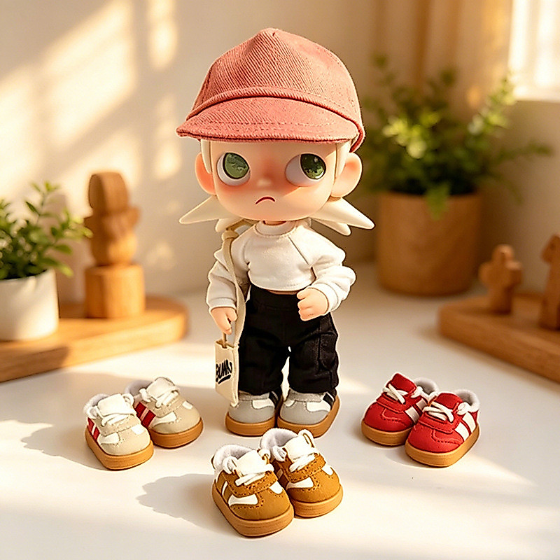 ไม่มีตุ๊กตา) เหมาะสําหรับ 1/8 bjd Action Figure เสื้อผ้าเด็ก 20 ซม.Zsiga Wherever You Go Gazi ตุ๊กตาเสื้อผ้าอุปกรณ์เสริมตุ๊กตาเสื้อผ้าแฟชั่นสีขาว T สีเทา Hood กระเป๋าสะพายชุดเยอรมันการฝึกอบรมรองเท้า