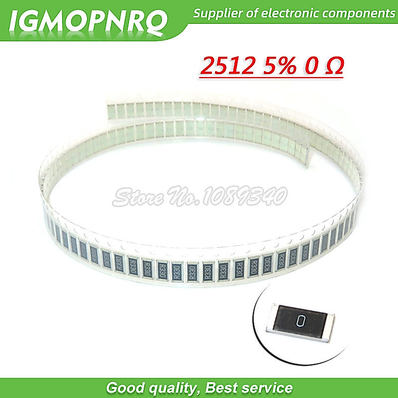 50 ชิ้น 2512 ตัวต้านทาน SMD 5% 0 โอห์ม 1W 0R IGMOPNRQ