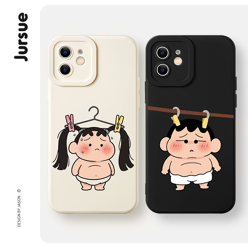 JURSUE เคสคู่ เคสไอโฟน คู่รัก กันกระแทกนุ่มน่ารักตลก การ์ตูน เคสโทรศัพท์ for iPhone 17 Air 16 15 14 13 12 11 Pro Max SE 2020 X XR XS 8 7 Plus พลัส MZ506587