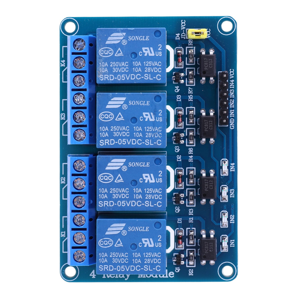 5V 12V 4-Channel Relay Module สะดวก 4 Way Relay Module สําหรับ Arduino