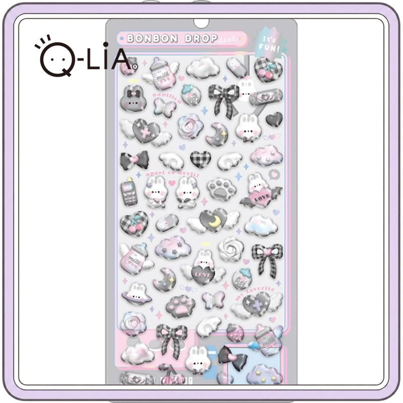Q-Lia Bonbon Drop Stickers Black & White Bonbon 91125